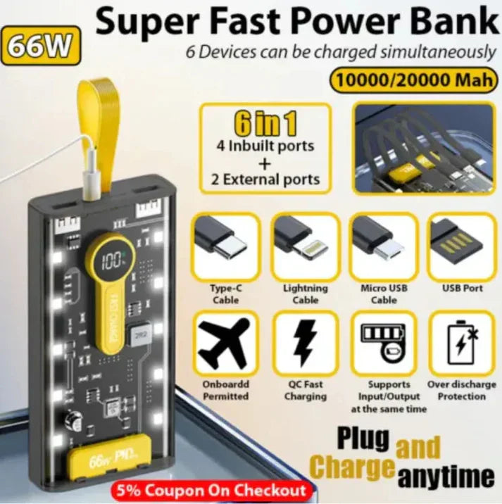 66W FAST POWER BANK WITH NIGHT LIGHT