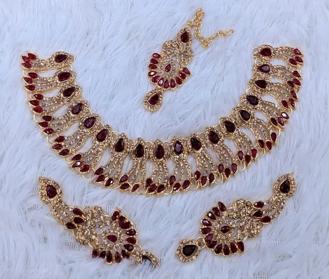 Leaf Design Zircon Artificial Set